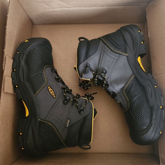 KEEN Utility mens Logandale Mid Steel Toe Waterproof Work Shoe, Black, 8.5 US - Picture 9 of 10